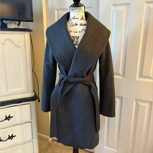 Ann Taylor Charcoal Wrap Trench Coat